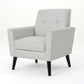 Radiantize Upholstered Fabric Club Chair With Square-Off Back And Button Tufted