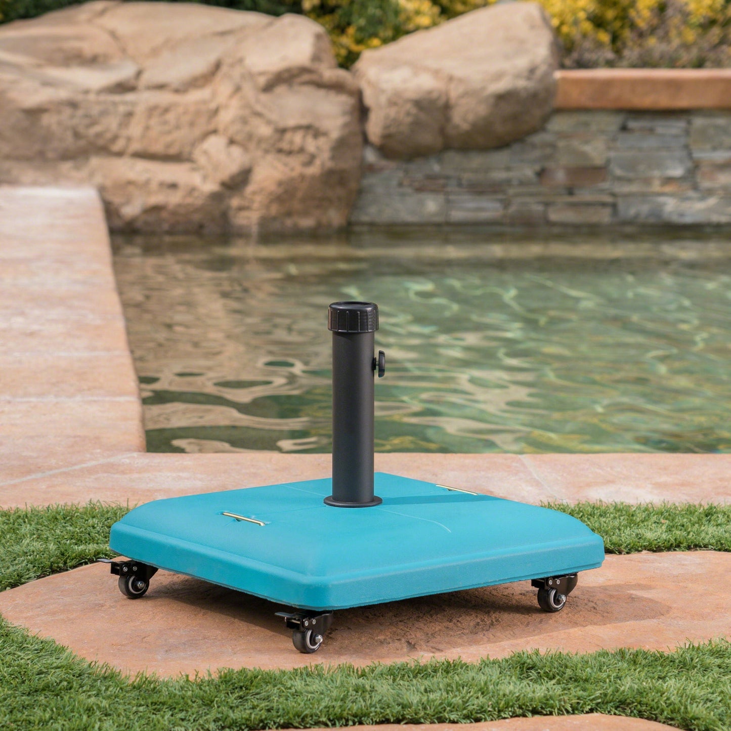 Wheelie Stylish Square Umbrella Base with Stainless Steel Handle