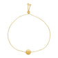 Adjustable Bracelet with Shiny Circle in 14k Yellow Gold