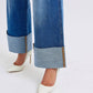 Judy Blue - High Waist Retro Wide Leg With Cuff Jeans