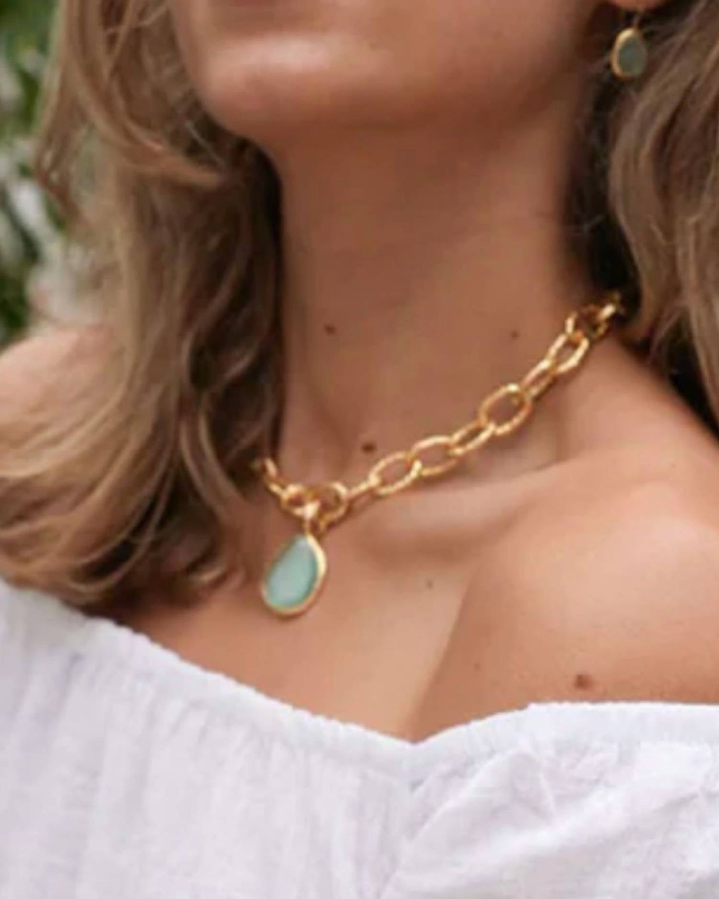 Debbie Katz - Women's Aria Cat Eye Stone Necklace