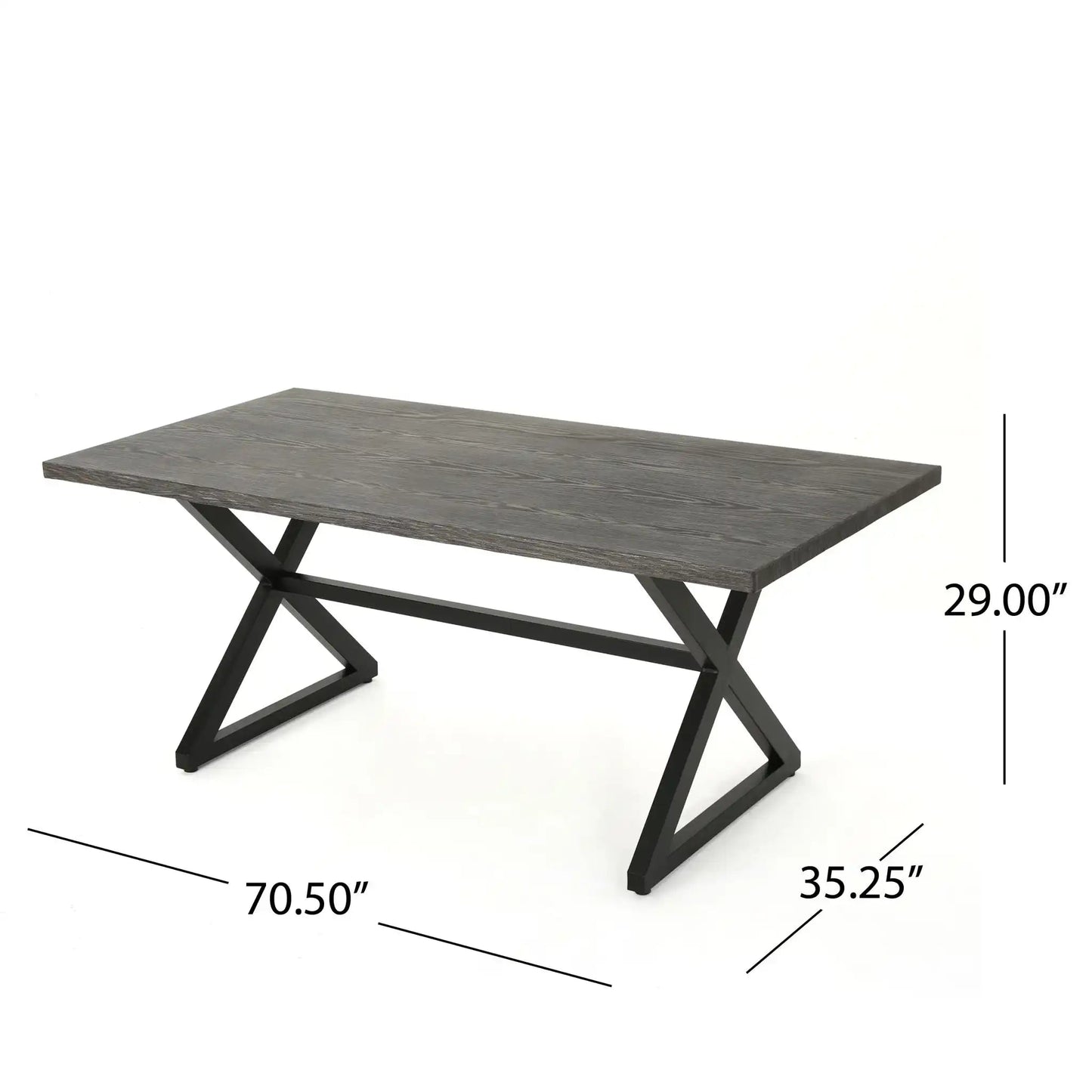 Rolando Outdoor Aluminum Dining Table With Steel Frame