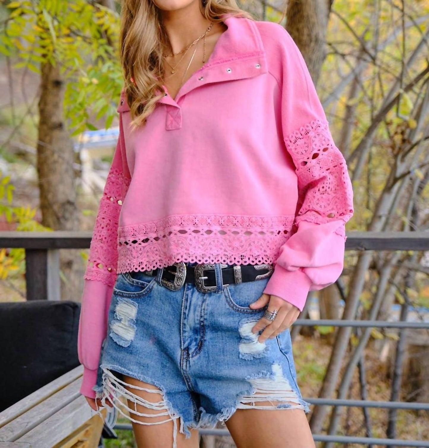 Blue B - Powerpuff Lace Pullover