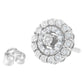 10KT White Gold 1/2 cttw Double Halo Brilliant Round-Cut Diamond Stud Earrings (I-J Clarity, I2-I3 Color)