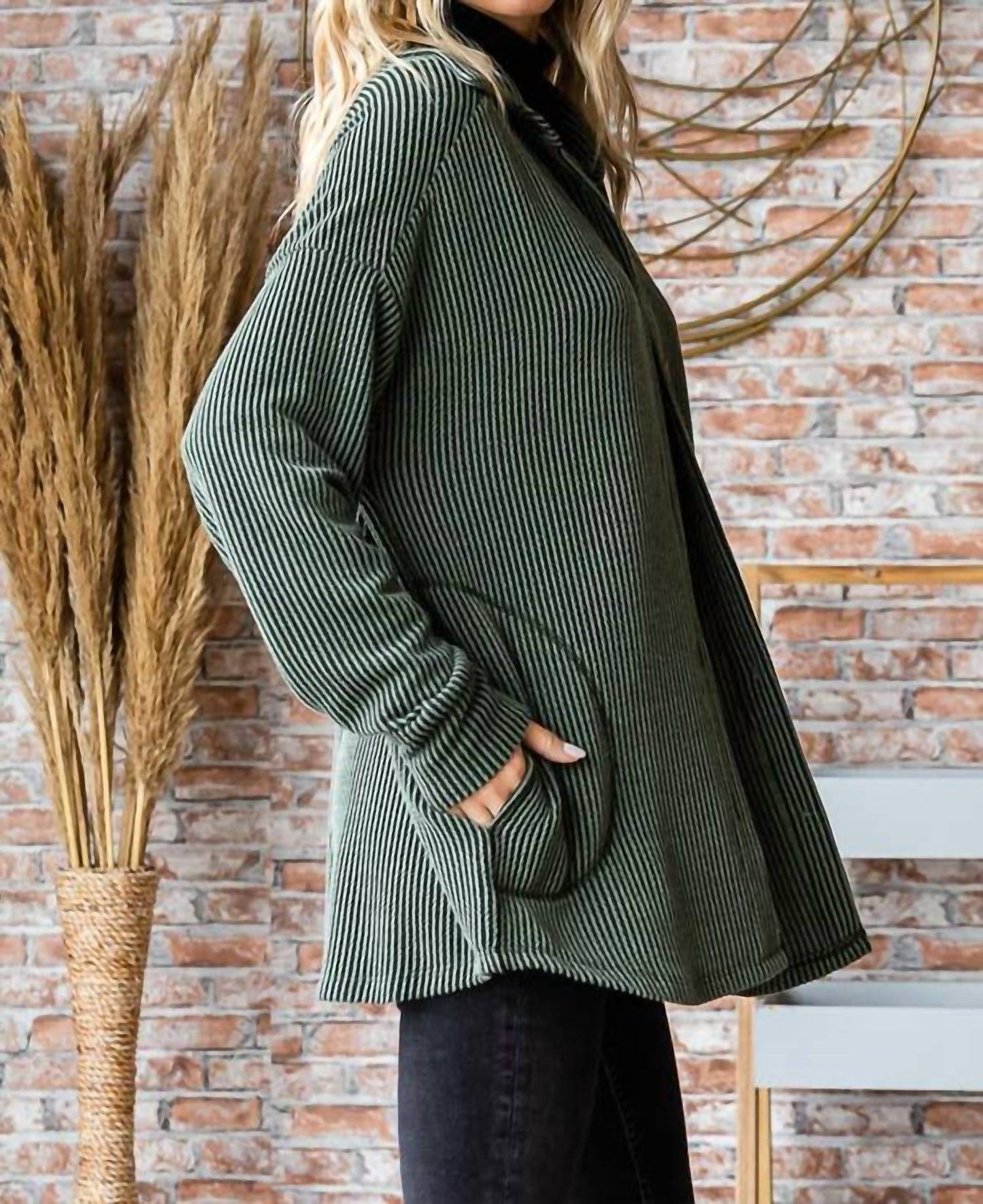 7Th Ray - Plus Size Ribbed Button-front Cozy Cardigan