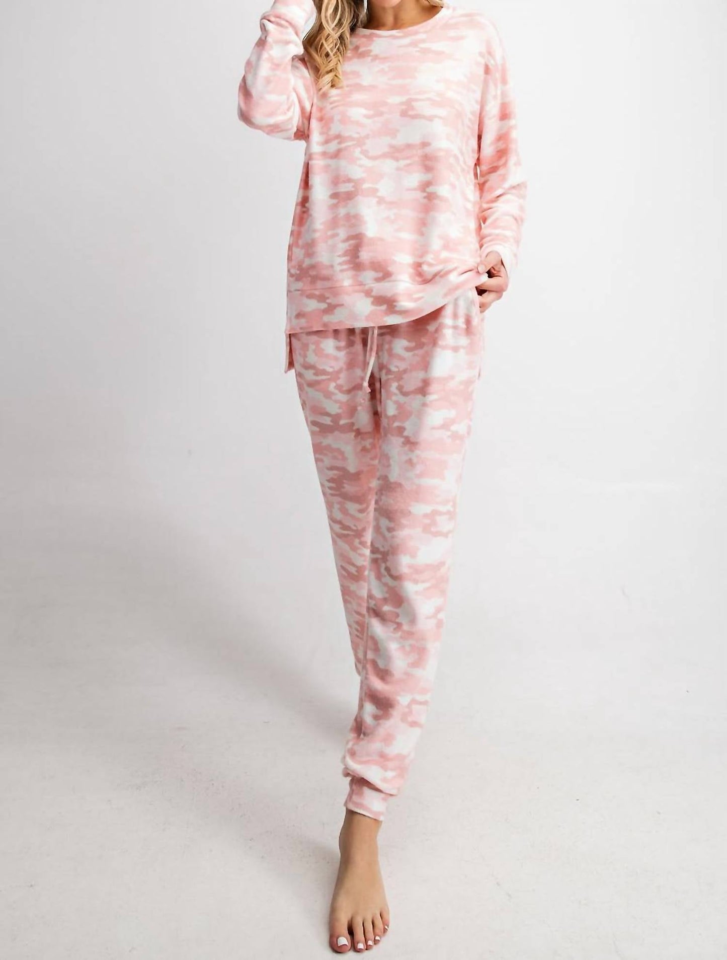 143 Story - Pink Camo Lounging Top