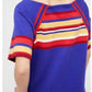 Free People - Blue Knit Minidress Short Sleeve Striped