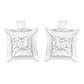 10K White Gold 1/2 Cttw Invisible Set Princess-Cut Diamond Stud Earrings (H-I Color, SI2-I1 Clarity)