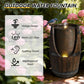 Outdoor Barrel Water Fountain with Rustic Wood Look Resin