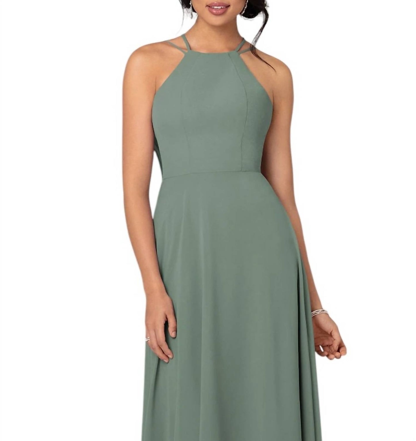 Sorella Vita - Simple Bridesmaid Dress with High Halter Neckline