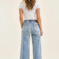 Judy Blue - Ankle Hollywood Waistband Fray Hem Wide Leg Jeans