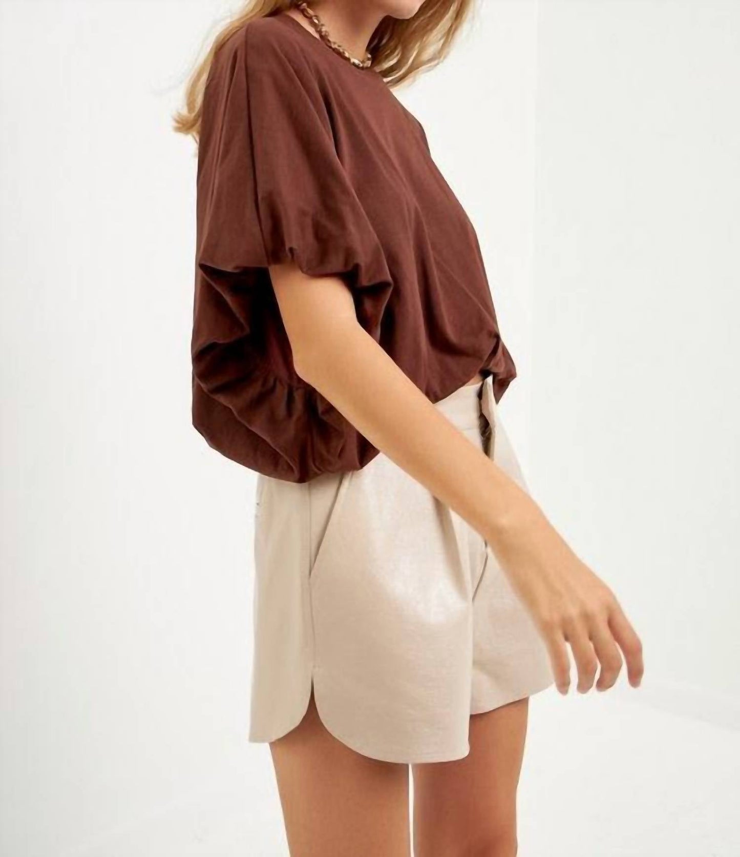 2.7 August Apparel - Faux Leather Shorts