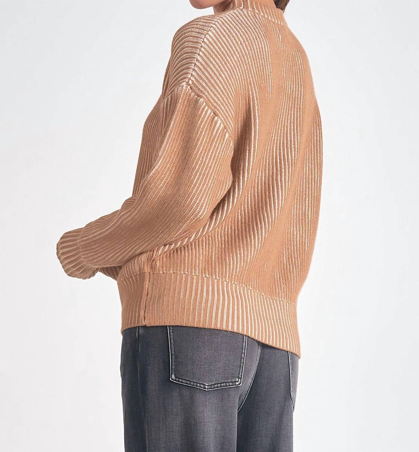 Elan - Kendra Ribbed Crewneck Sweater