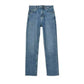Topshop - High Rise Raw Hem Cropped Straight Leg Denim