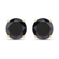 3.84 Carat Genuine Black Diamond 14K Yellow Gold Earrings