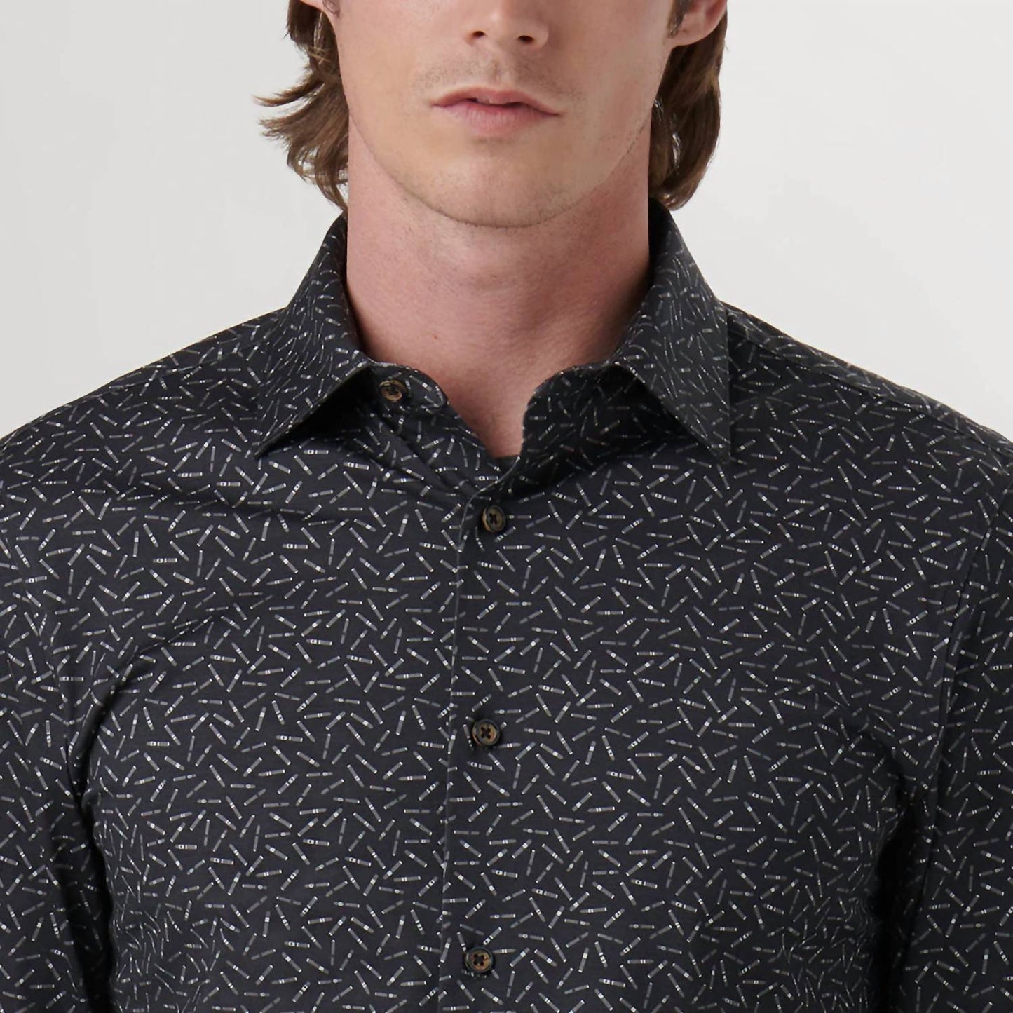 Bugatchi Uomo - James Cigar Print Ooohcotton Shirt