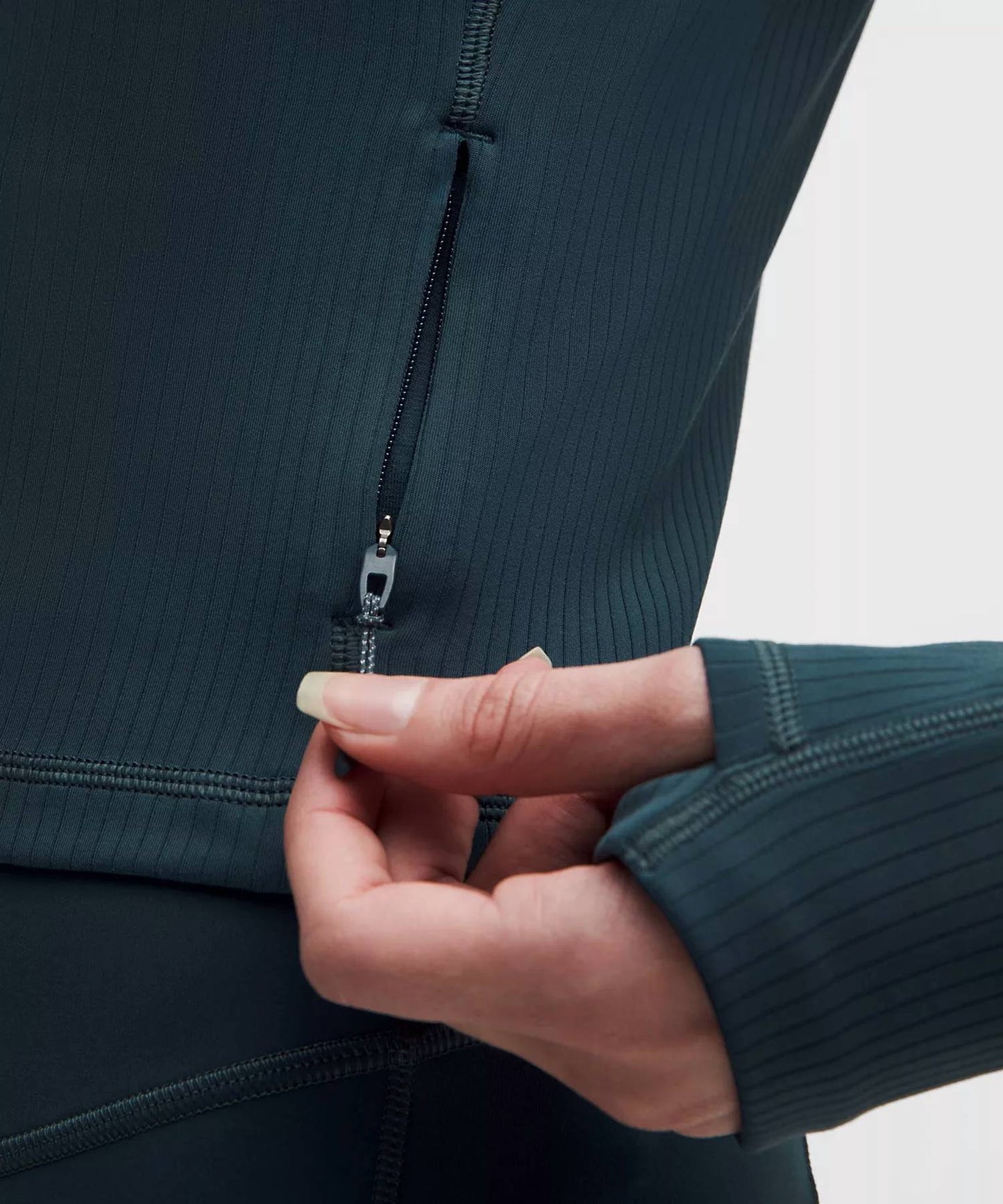 Lululemon - It's Rulu Ribbed Cropped Half Zip Sweatshirt