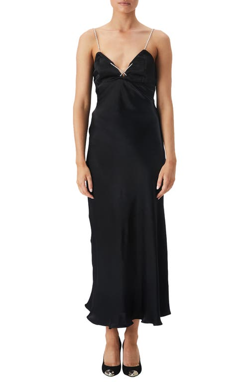 Bardot Lili Satin Slipdress in Black  Size 4