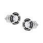 Black Rhodium Plated .925 Sterling Silver Round 1-1/2 cttw Diamond Double Halo 4-Prong Solitaire Milgrain Stud Earrings (H-I Color, I2-I3 Clarity)