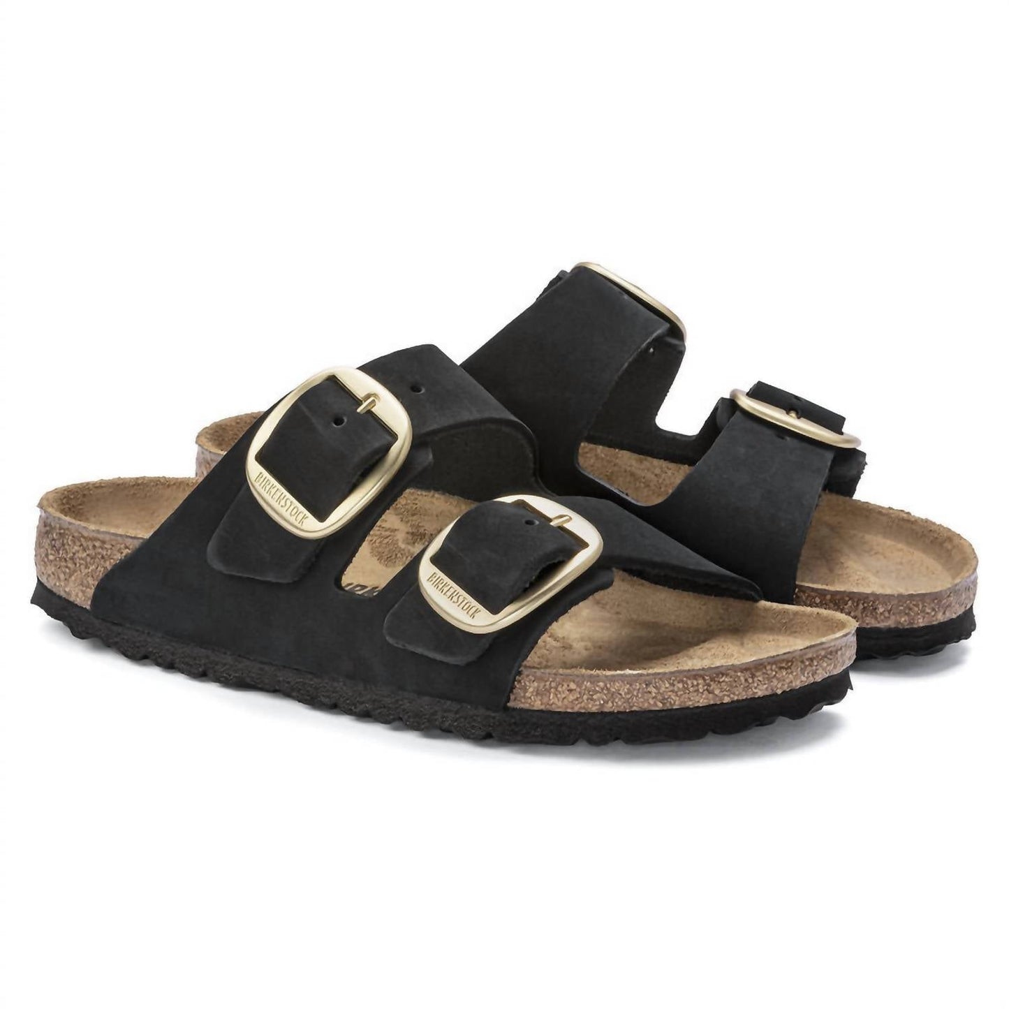 Birkenstock - महिलाओं के लिए एरिज़ोना बिग बकल नूबक लेदर सैंडल