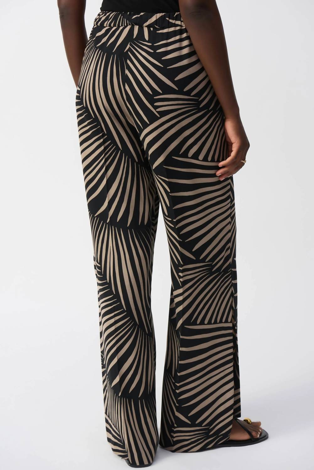 Joseph Ribkoff - Tropical Print Side Slit Wide Leg Pants