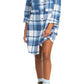 Roxy Running Seasons Plaid Shirtdress - Snow White Check