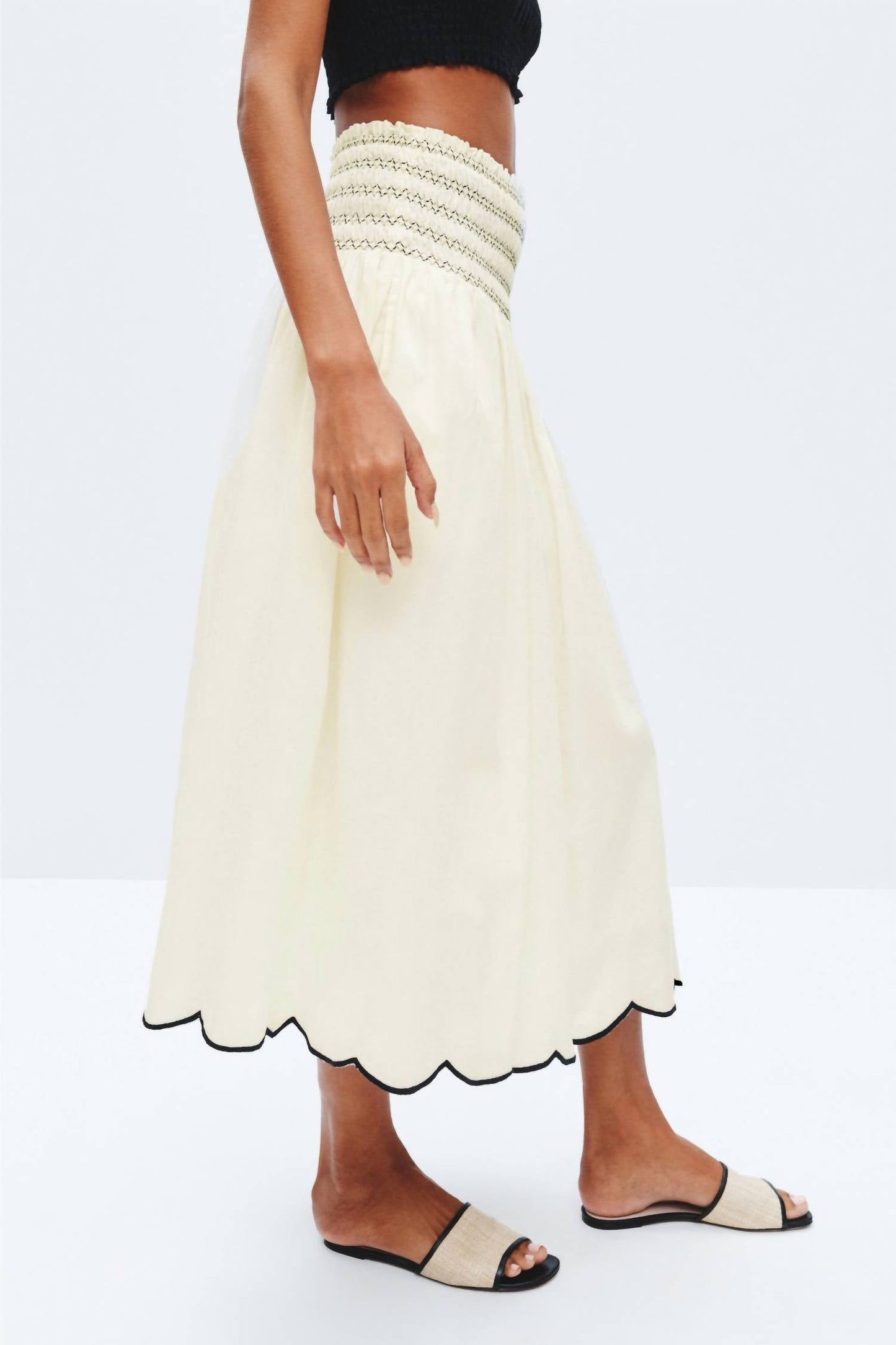 Fifteen Twenty - Elsa Smocked Waist Midi Skirt