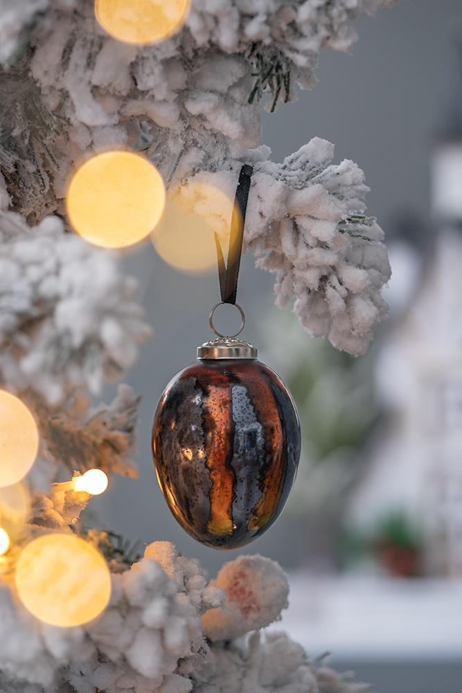 Christmas Ball Ornaments Set of 6 Glass Decorative Hanging Balls