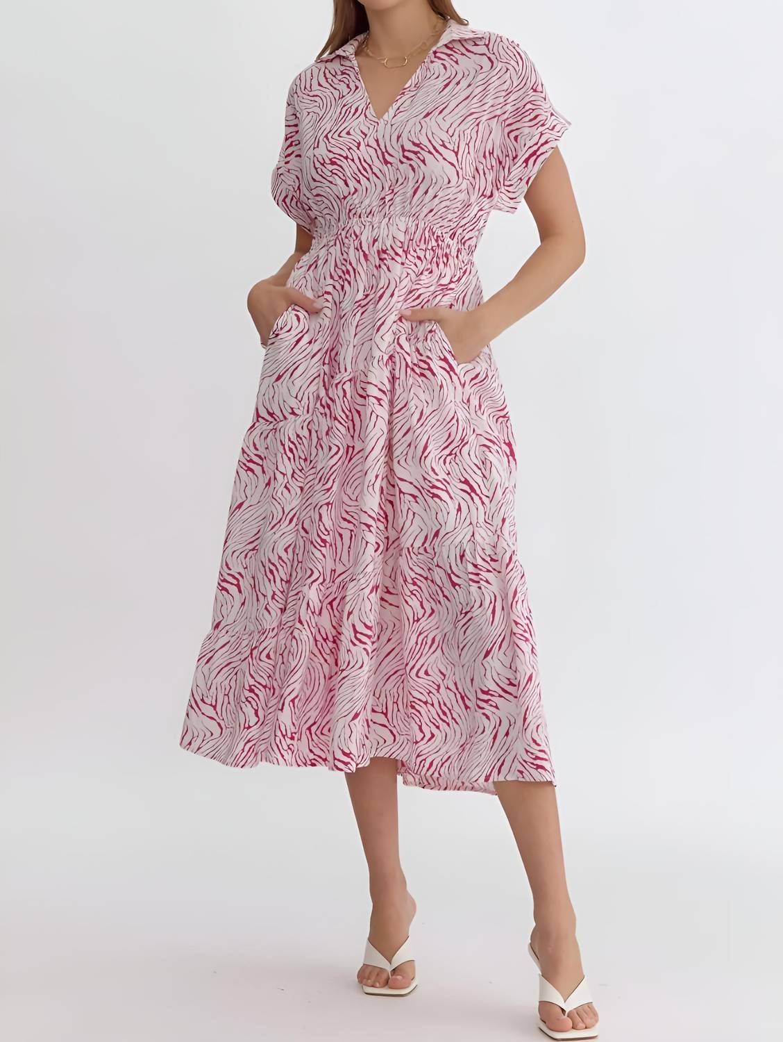Entro - Zebra Midi Dress