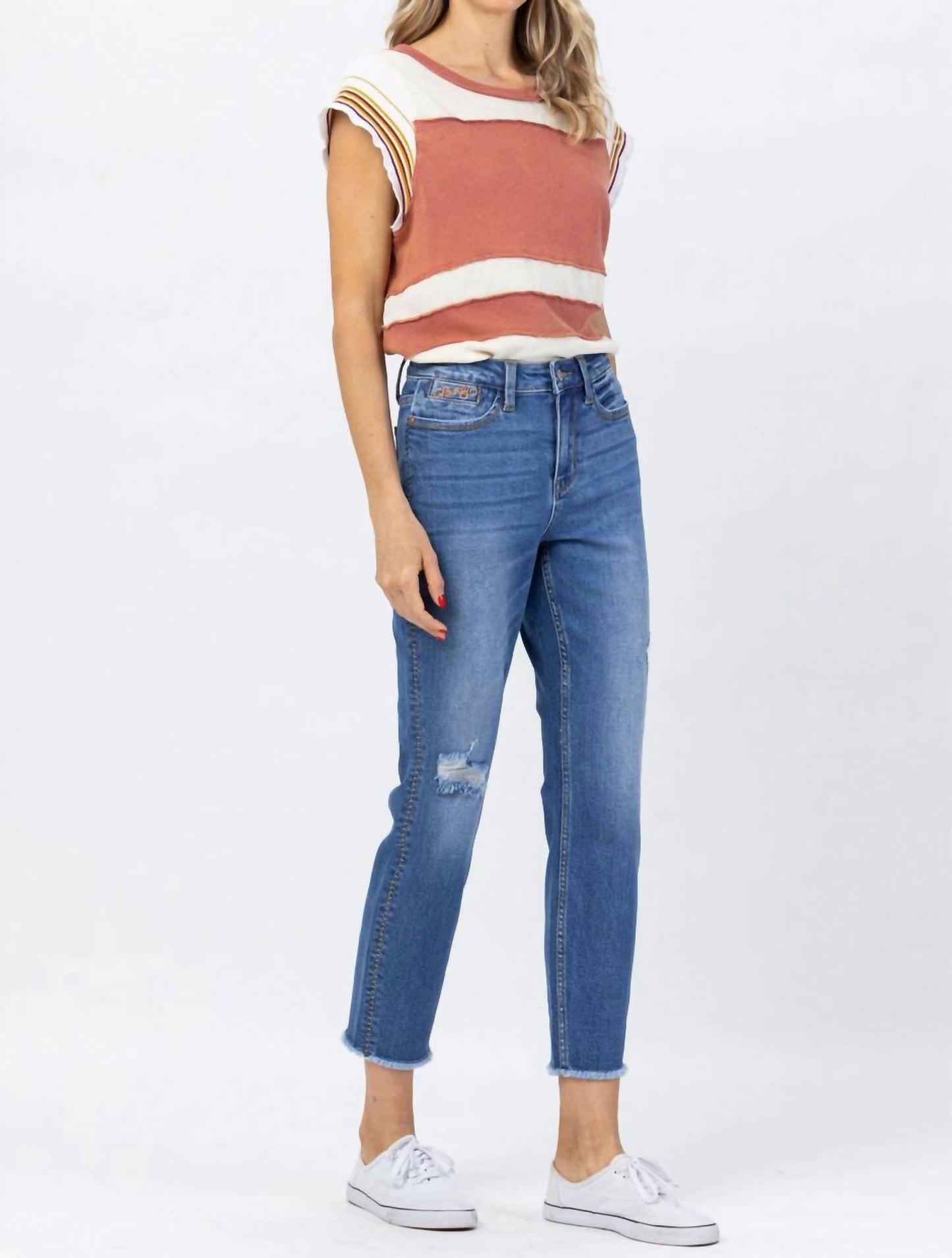 Judy Blue - Howdy High Waist Boyfriend Jean With Seam Stitch