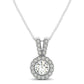 Round Pendant with Split Bail and Diamond Halo in 14k White Gold (3/4 cttw)