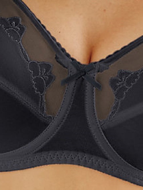 बाली महिलाएँ फ़्लावर अंडरवायर ब्रा काली