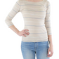 Three Dots Striped British Tee Gray Size S