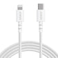 एन्कर पावरलाइन सेलेक्ट + USB-C केबल लाइटनिंग कनेक्टर के साथ, 6 फ़ीट, Apple MFi सर्टिफाइड - सफ़ेद