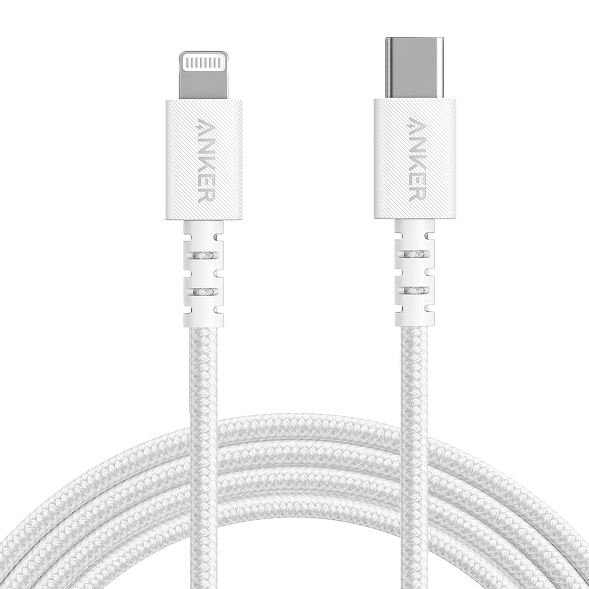 एन्कर पावरलाइन सेलेक्ट + USB-C केबल लाइटनिंग कनेक्टर के साथ, 6 फ़ीट, Apple MFi सर्टिफाइड - सफ़ेद