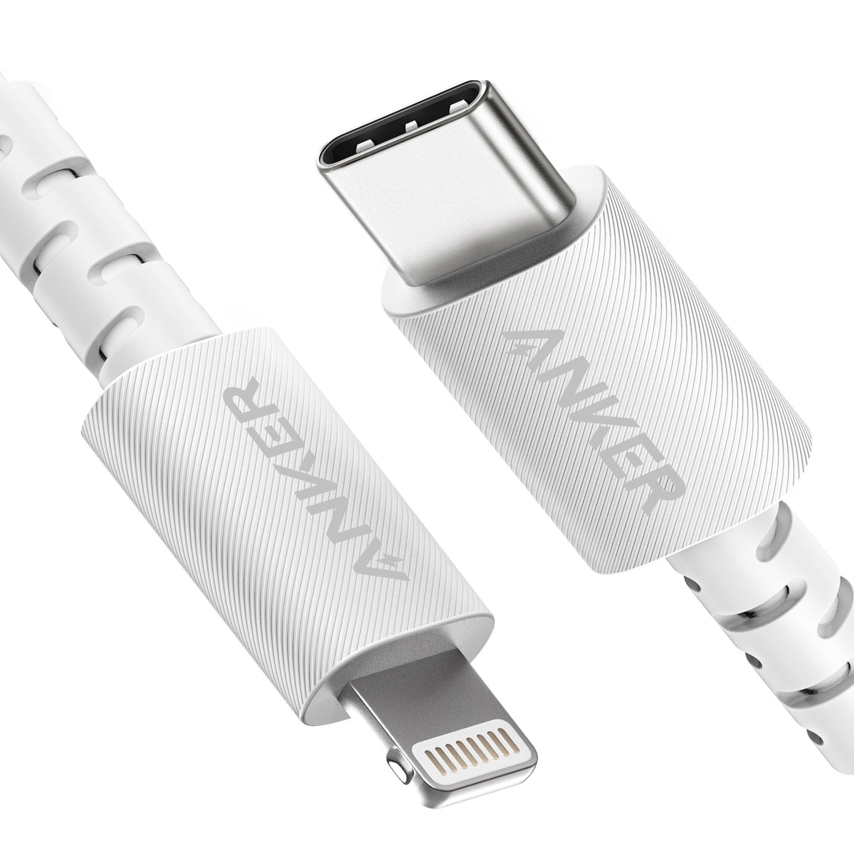 एन्कर पावरलाइन सेलेक्ट + USB-C केबल लाइटनिंग कनेक्टर के साथ, 6 फ़ीट, Apple MFi सर्टिफाइड - सफ़ेद