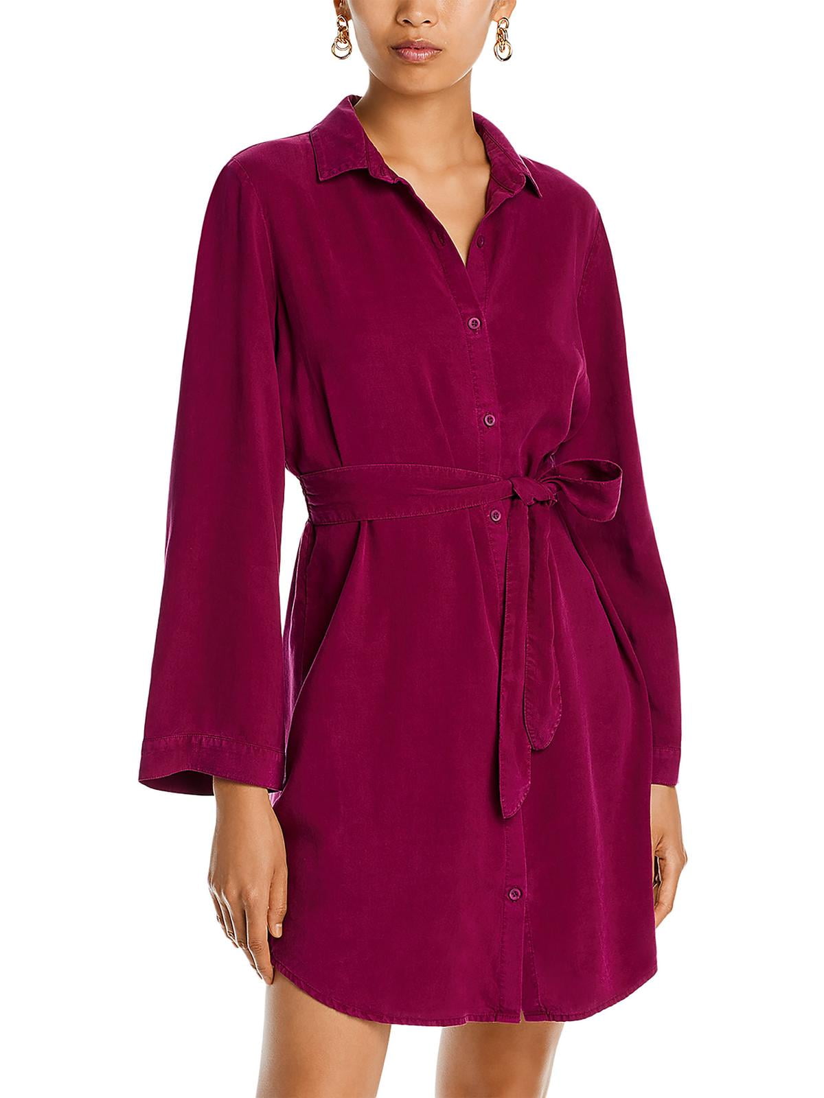 Bella Dahl Belted Mini Shirt Dress Pink Size XS