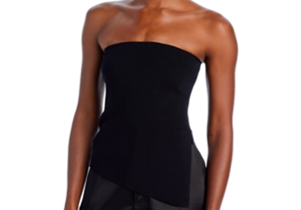 Lucy Paris Strapless Knit Top Black Size L