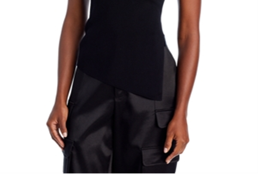 Lucy Paris Strapless Knit Top Black Size L