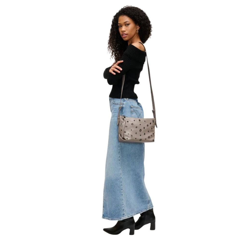 Urban Expressions Taran Grommeted Faux Leather Crossbody Bag
