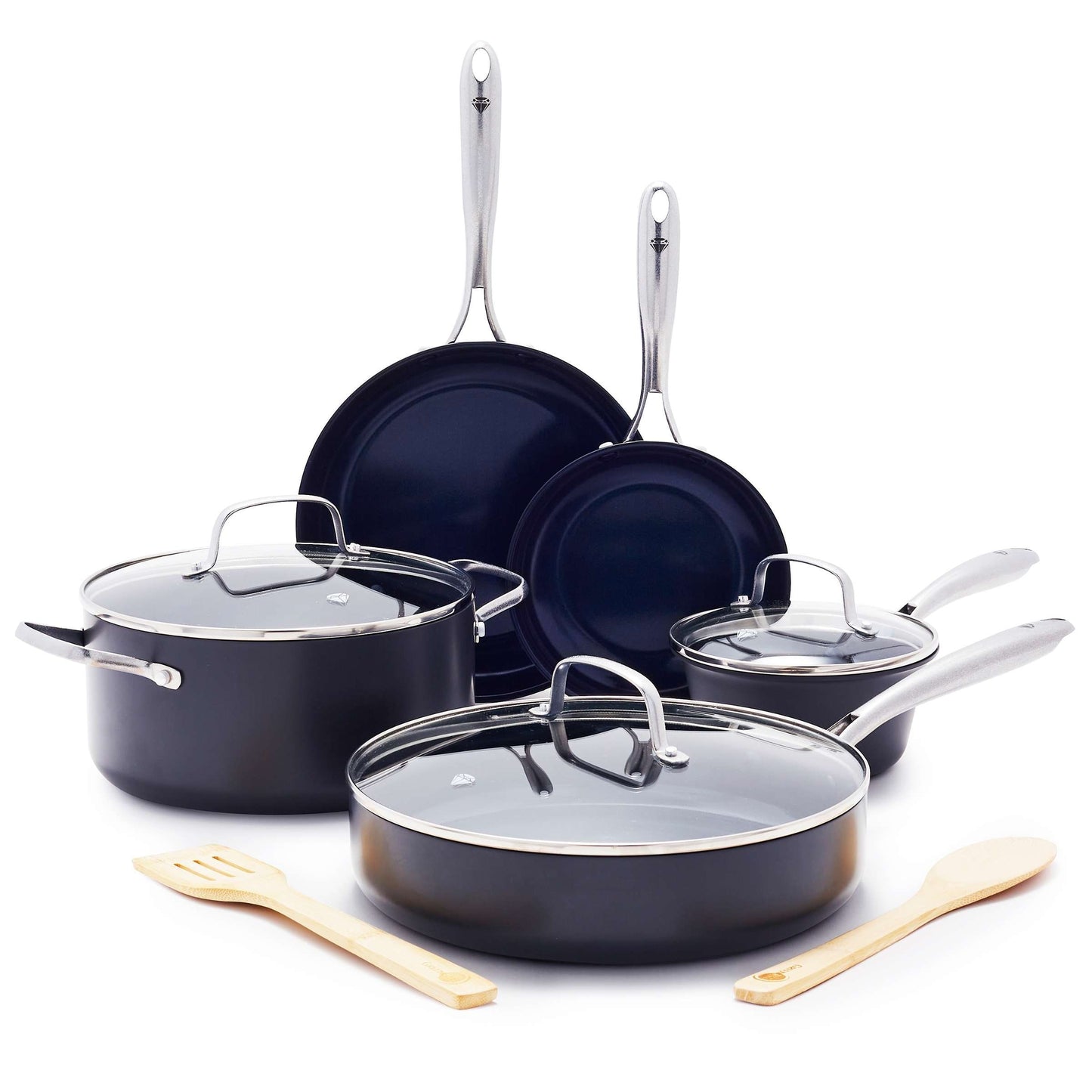 Blue Diamond Hard Anodized ToxinFree Ceramic Nonstick Cookware Pots and Pans Set 10Piece  8 x 11
