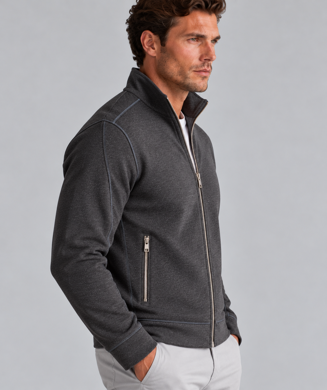 Breckenridge Full-Zip Sweatshirt - Charcoal Grey