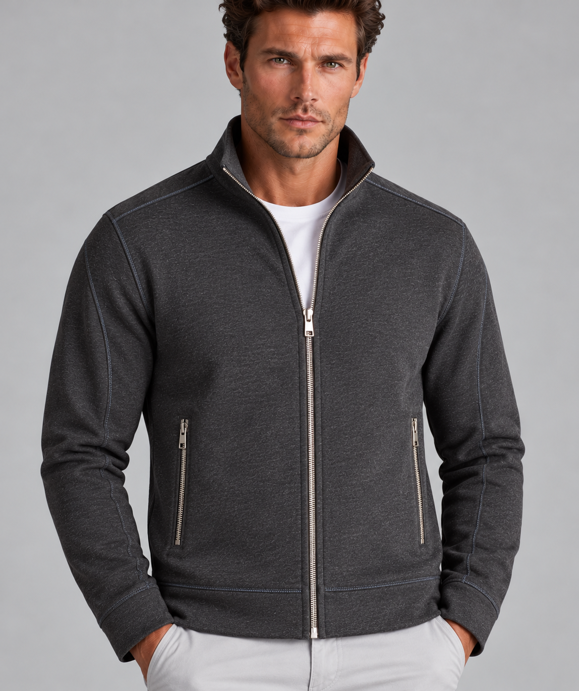 Breckenridge Full-Zip Sweatshirt - Charcoal Grey