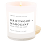 Driftwood and Mahogany Soy Candle - White Jar - 11 oz