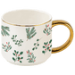 Holiday Greenery 14 oz Gold Handle Coffee Mug