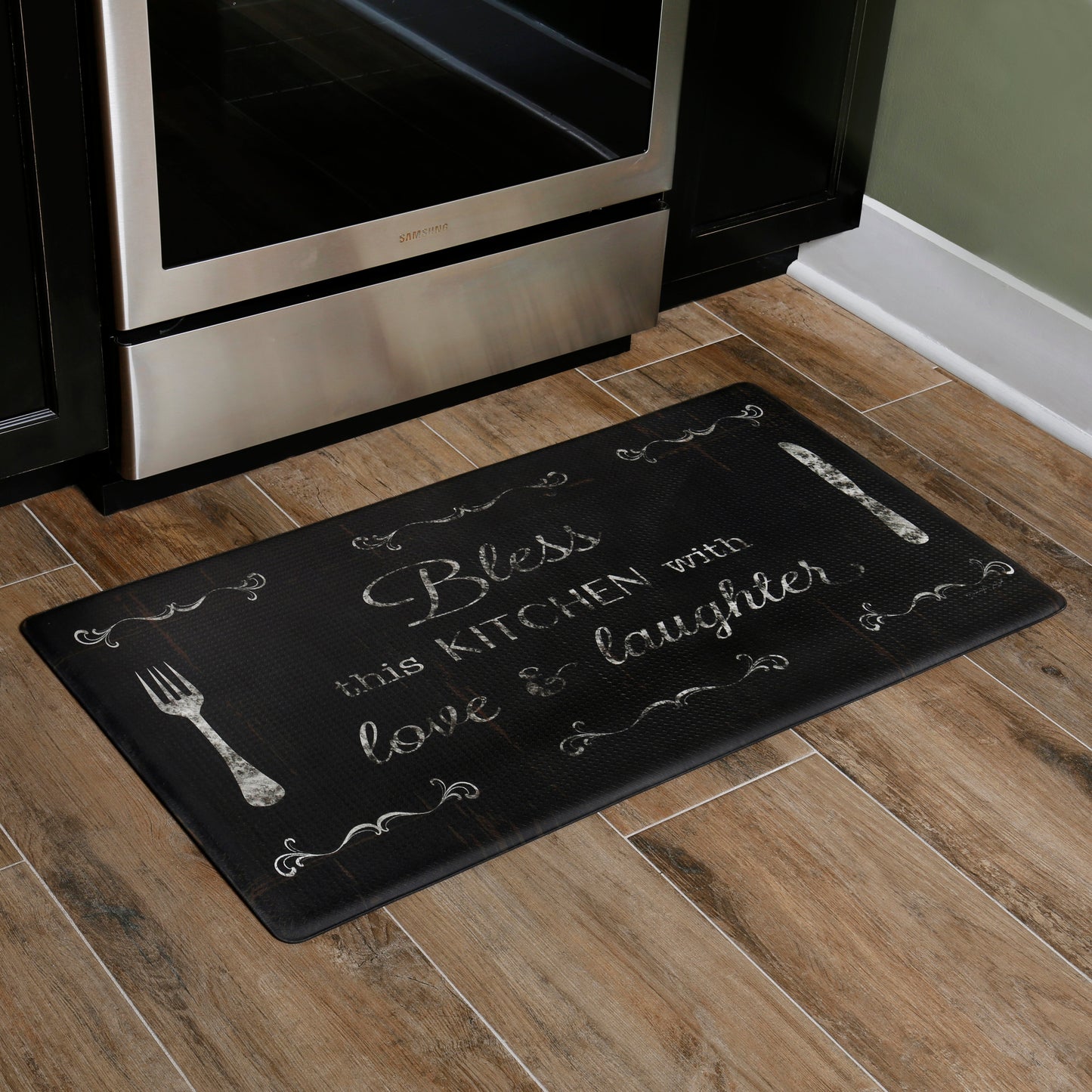 Oversized 20"x36" Feel at Ease Anti-Fatigue Kitchen Mat (Bless This Kitchen)