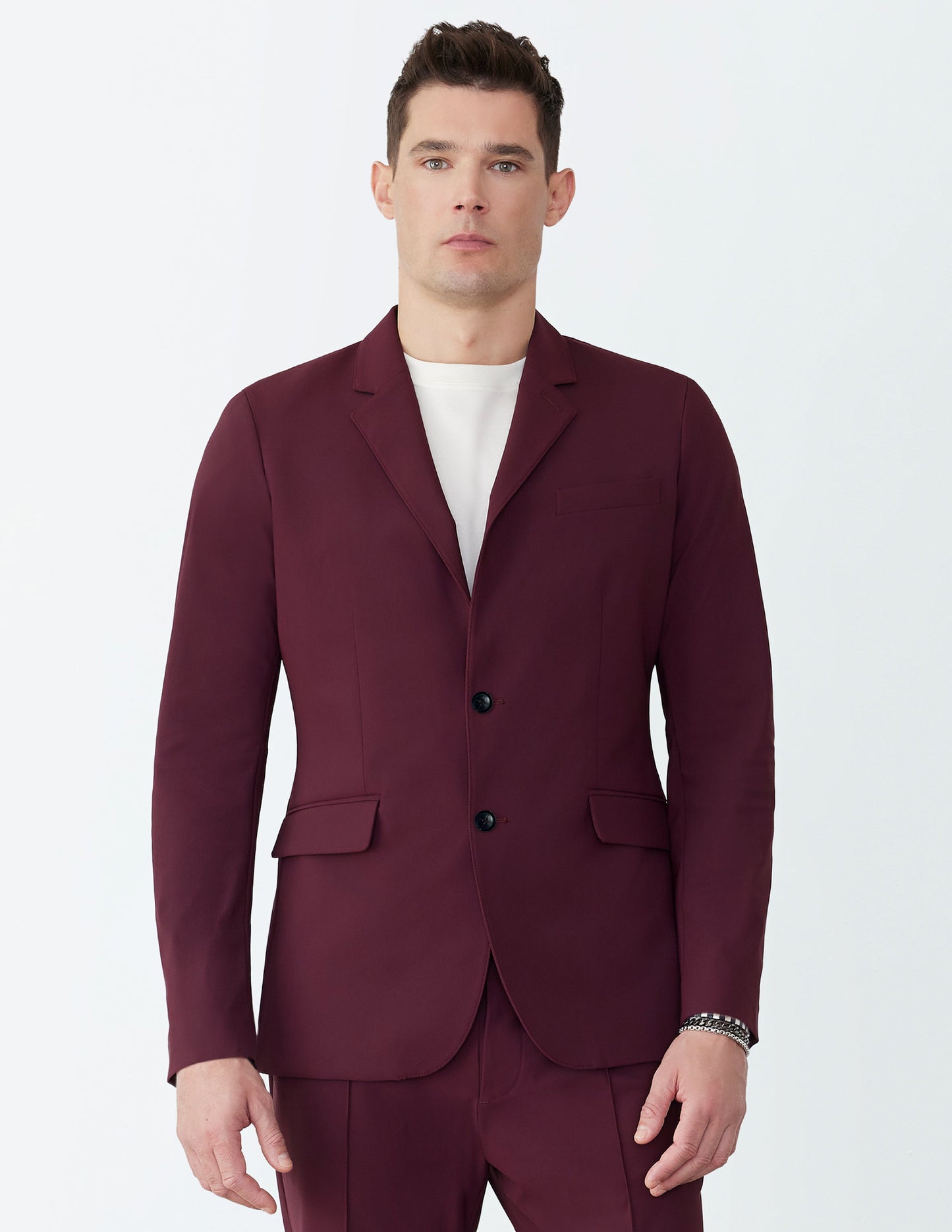 GSTQ Bordeaux Flex Sport Coat - Medium