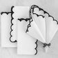 Napkins Black and White - Closewave Scalloped Edge