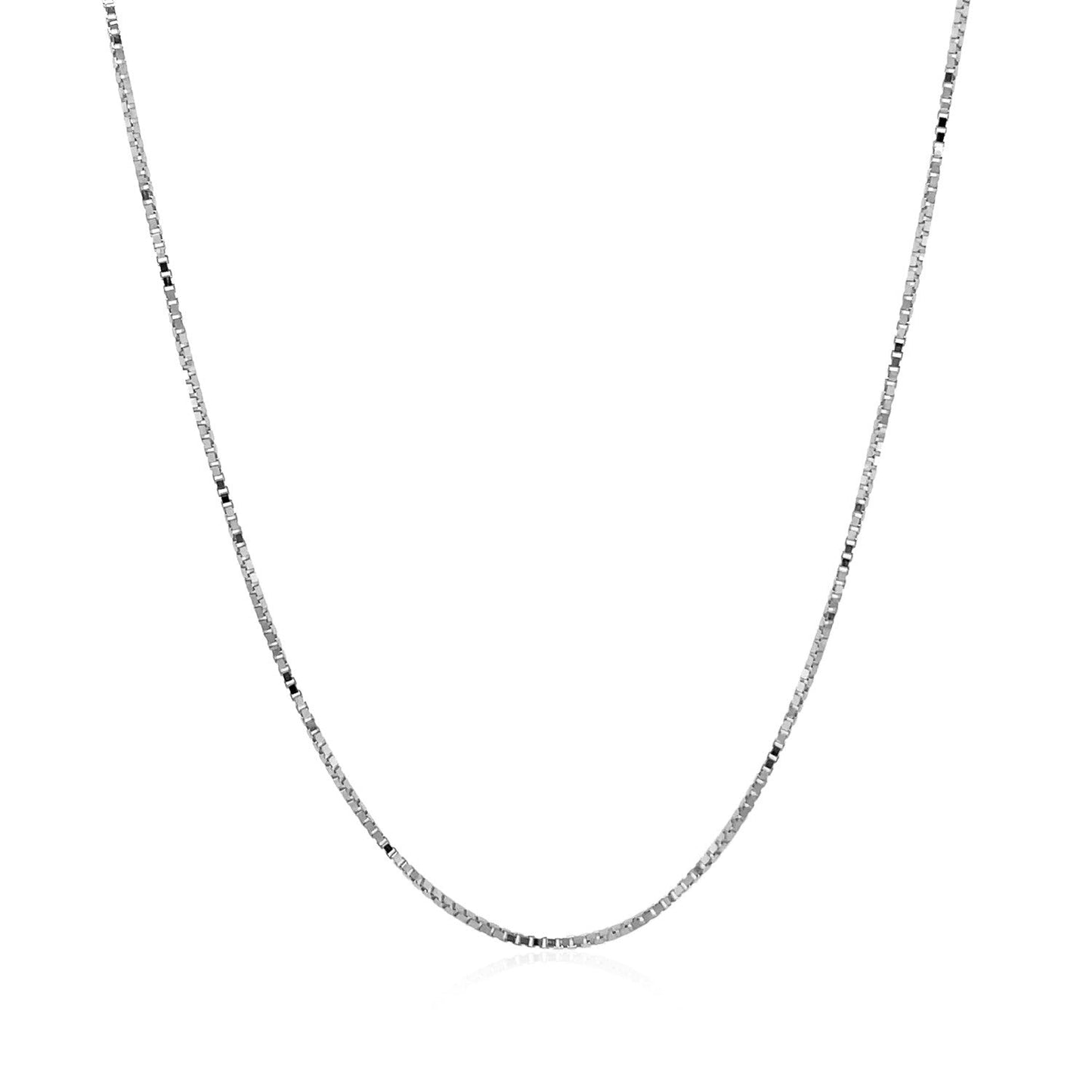 14k व्हाइट गोल्ड क्लासिक बॉक्स चेन 0.7mm