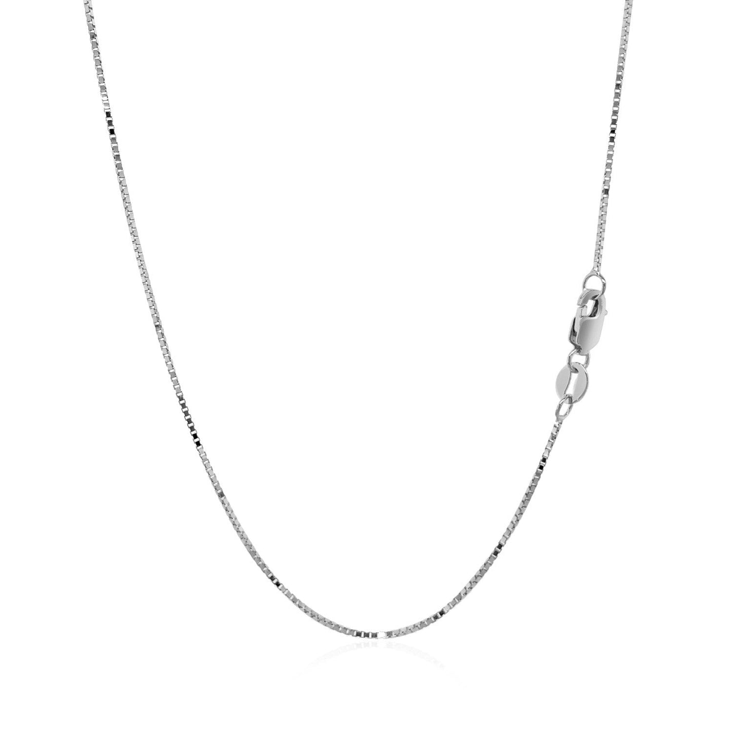 14k व्हाइट गोल्ड क्लासिक बॉक्स चेन 0.7mm